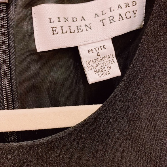 NWOT🖤LINDA ALLARD ELLEN TRACY FORMAL BLACK SLIT DRESS🖤ZIPPER BACK SZ PETITE 4 - Picture 3 of 12